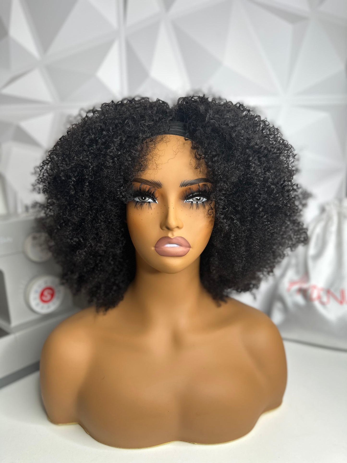 Afro kinky headband wig